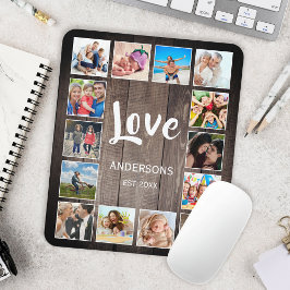 Custom Foto Collage Rustic Farmhouse Love Family Mousepad