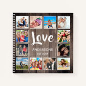 Custom Foto Collage Rustic Farmhouse Love Family Notizblock (Vorderseite)