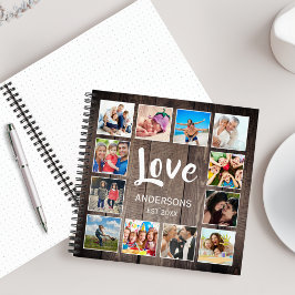 Custom Foto Collage Rustic Farmhouse Love Family Notizblock
