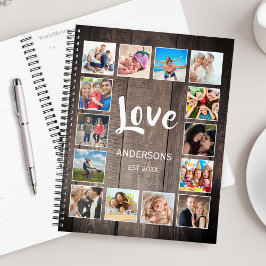 Custom Foto Collage Rustic Farmhouse Love Family Planer