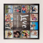 Custom Foto Collage Rustic Farmhouse Love Family Puzzle (Horizontal)