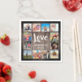 Custom Foto Collage Rustic Farmhouse Love Family Serviette (Beispiel)