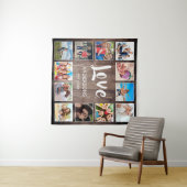 Custom Foto Collage Rustic Farmhouse Love Family Wandteppich (Beispiel (Horizontal))