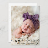 Custom Foto Collage Script Overlay Baby Birn An Ankündigung (Vorne/Hinten)