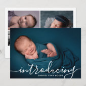 Custom Foto Collage Script Overlay Baby Birth Ankündigung (Vorne/Hinten)