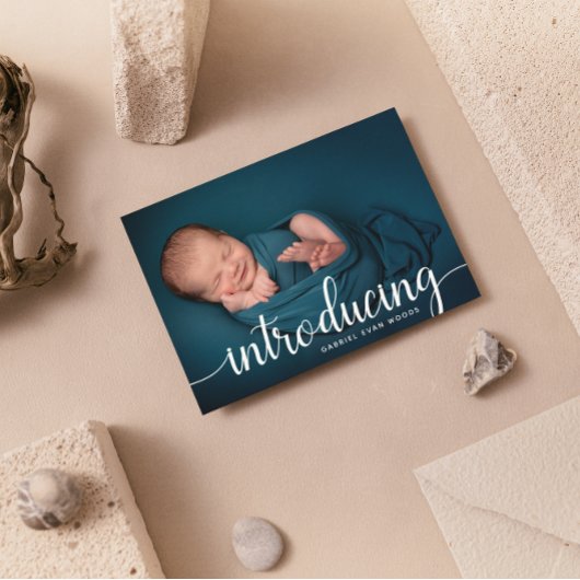 Custom Foto Collage Script Overlay Baby Birth Ankündigung