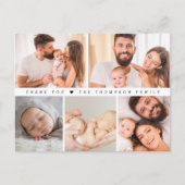 Custom Foto Collage Simple Baby Dusche vielen Dank Postkarte (Vorderseite)