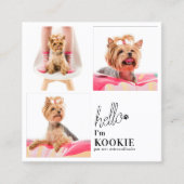 Custom Foto Collage Social Media Pet Influencer Quadratische Visitenkarte (Vorderseite)
