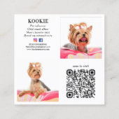 Custom Foto Collage Social Media Pet Influencer Quadratische Visitenkarte (Rückseite)