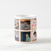 Custom Foto Collage Trendy Rose Gold Kaffeetasse (Mittel)
