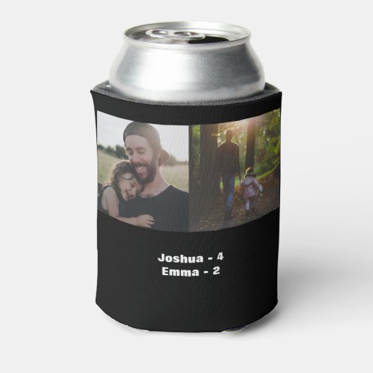 Custom Foto Collage Vater des Jahres Schwarz Dosenkühler (Kanne Rückseite)