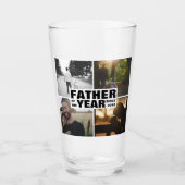 Custom Foto Collage Vater des Jahres Vatertag Glas (Vorderseite)