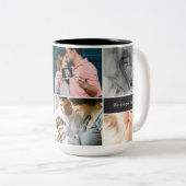 Custom Foto Collage Vater Glückwunsch Erstes Weihn Zweifarbige Tasse (VorderseiteRechts)