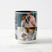 Custom Foto Collage Vater Glückwunsch Erstes Weihn Zweifarbige Tasse (Mittel)