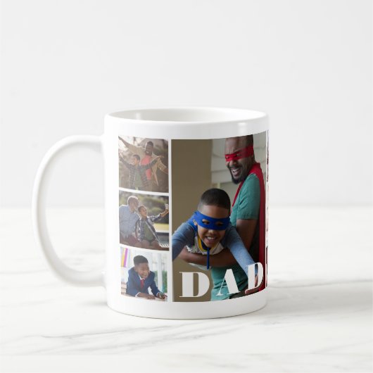 Custom Foto Collage Vater Vatertag Kaffeetasse (Links)