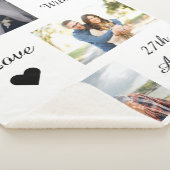 Custom Foto Collage Wedding Date Liebe White Sherpadecke (3/4)