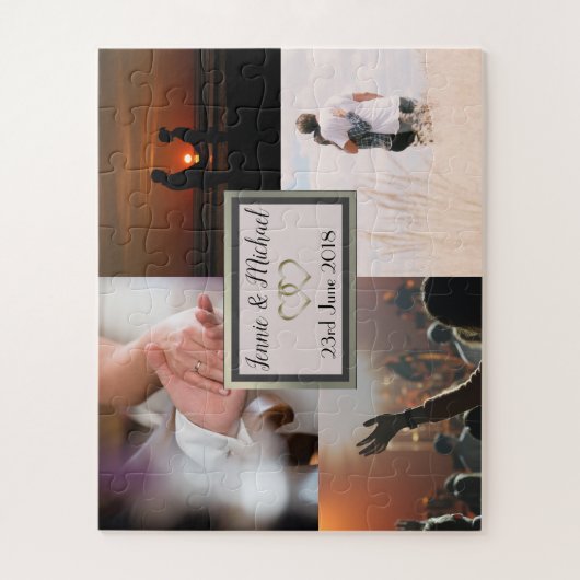 Custom Foto Collage Wedding Puzzle (Vertikal)