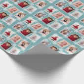 Custom Foto Collage Weihnachtsschneeflocken Geschenkpapier (Ecke)