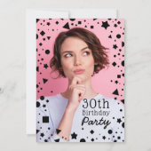 Custom Foto Confetti 30. Geburtstag Einladung (Rückseite)