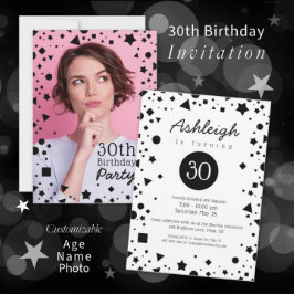 Custom Foto Confetti 30. Geburtstag Einladung