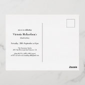 Custom Foto Confetti Black 50. Geburtstag Folie Einladungspostkarte (Rückseite)