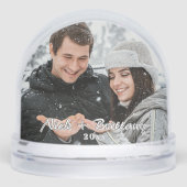 Custom Foto Couple Personalisiert Weihnachten Schneekugeln (Vorderseite)