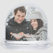 Custom Foto Couple Personalisiert Weihnachten Schneekugeln (Rückseite)
