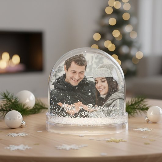 Custom Foto Couple Personalisiert Weihnachten Schneekugeln