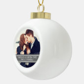 Custom Foto Couple's 1. Weihnachtsdekoration Keramik Kugel-Ornament (Rechts)