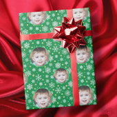 Custom Foto Custom Logo Snowflakes Red Blue Green Geschenkpapier Set