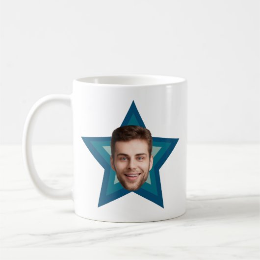 CUSTOM Foto Cutout Retro Star Spaß Kaffeetasse (Links)