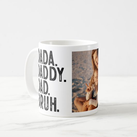 Custom FOTO DADA DADDY VATER BRUH VATER'S DAY Kaffeetasse (Vorderseite Links)