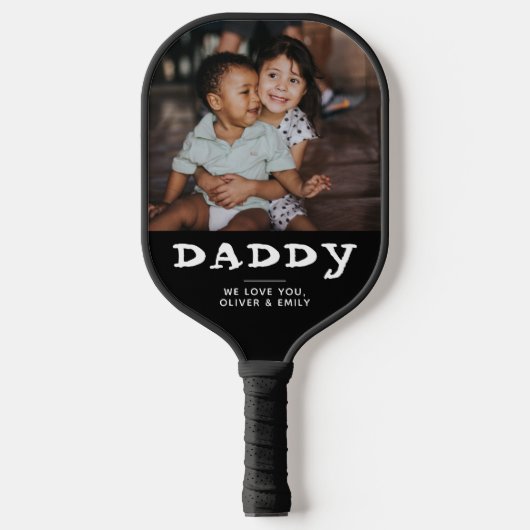 Custom Foto Daddy Black Pickleball Paddle (Vorderseite)