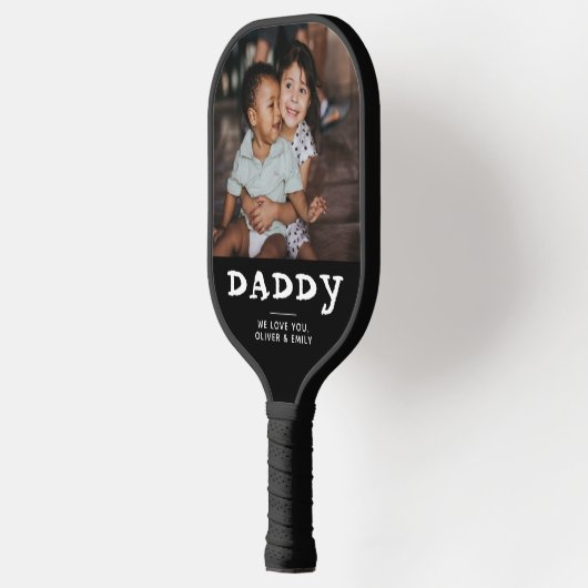 Custom Foto Daddy Black Pickleball Paddle (Links)