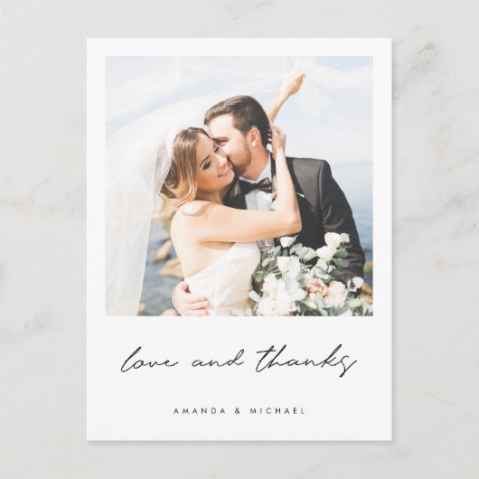 Custom Foto Danke Hochzeit Postkarte (Vorderseite)