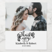 Custom Foto Danke Hochzeit Weinetikett (Einzelnes Label)