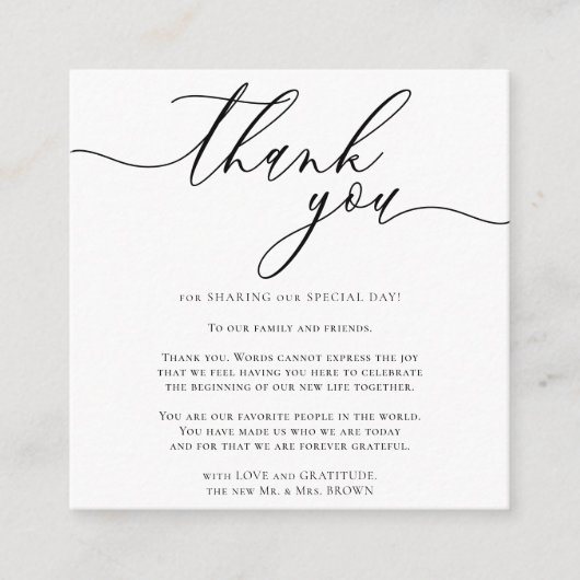 Custom Foto Danke Mini Begleitkarte (Vorderseite)