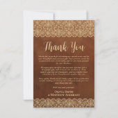 Custom Foto Danke Rustic Gold Lace (Vorderseite)