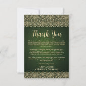 Custom Foto Danke Rustic Green Gold Lace (Vorderseite)