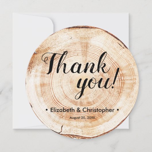 Custom Foto Danke Rustic Wedding Einladung (Vorderseite)