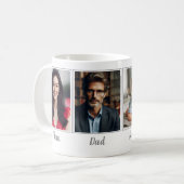 Custom Foto Dark Gray Mama Vater Son Daughter Fami Kaffeetasse (Vorderseite Links)