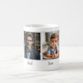 Custom Foto Dark Gray Mama Vater Son Daughter Fami Kaffeetasse (Mittel)