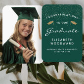 Custom Foto Dark Green White Gold Abschluss Fächer