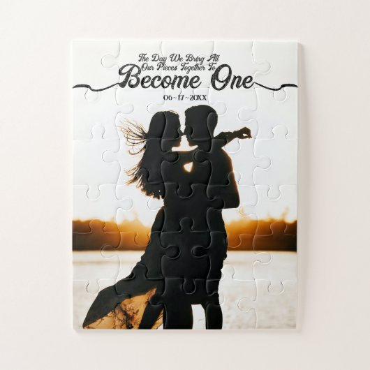 Custom Foto & Date Unity Wedding Day Puzzle (Vertikal)