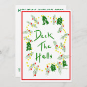 Custom Foto Deck Hallen Weihnachtskarte (Vorne/Hinten)