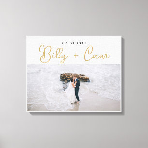 Custom Foto Denken Sie daran, diesen Moment Hochze Leinwanddruck