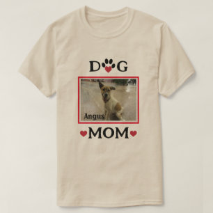 Custom Foto Dog Paw mit Red Heart "Hund Mama" T-Shirt