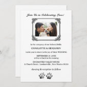 Custom Foto Dog Theme Wedding Einladung (Vorne/Hinten)