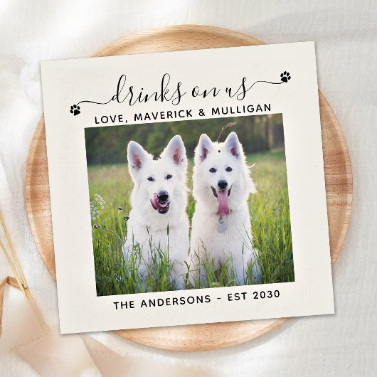 Custom Foto Drinks auf US Hunde Bar Haustier Hochz Serviette