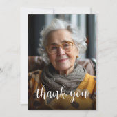 Custom Foto Dusty Blue 80. Geburtstagsparty Dankeskarte (Vorderseite)